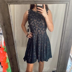 City Studio Navy Lace Dress